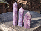 Polished Lepidolite with Pink Rubellite Tourmaline Display Crystals x 6 From Ambatondrazaka, Madagascar - Toprock Gemstones and Minerals 