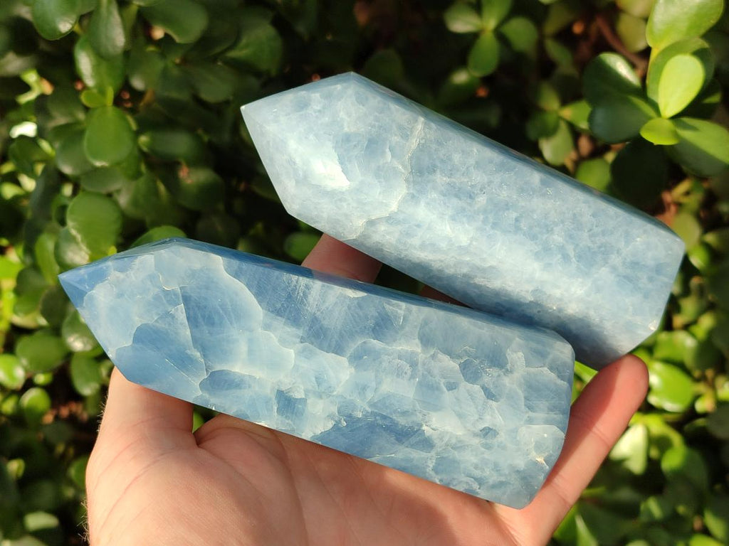 Polished Large Blue Calcite Display Crystals x 6 From Madagascar - Toprock Gemstones and Minerals 