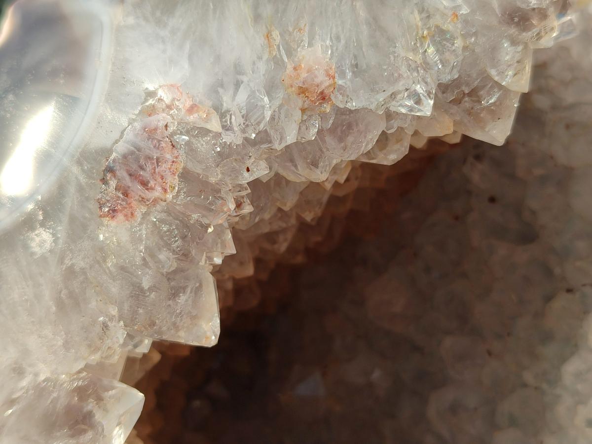 Polished Large Banded Agate with Crystalline Centre x 1 From Maintirano, Madagascar - Toprock Gemstones and Minerals 