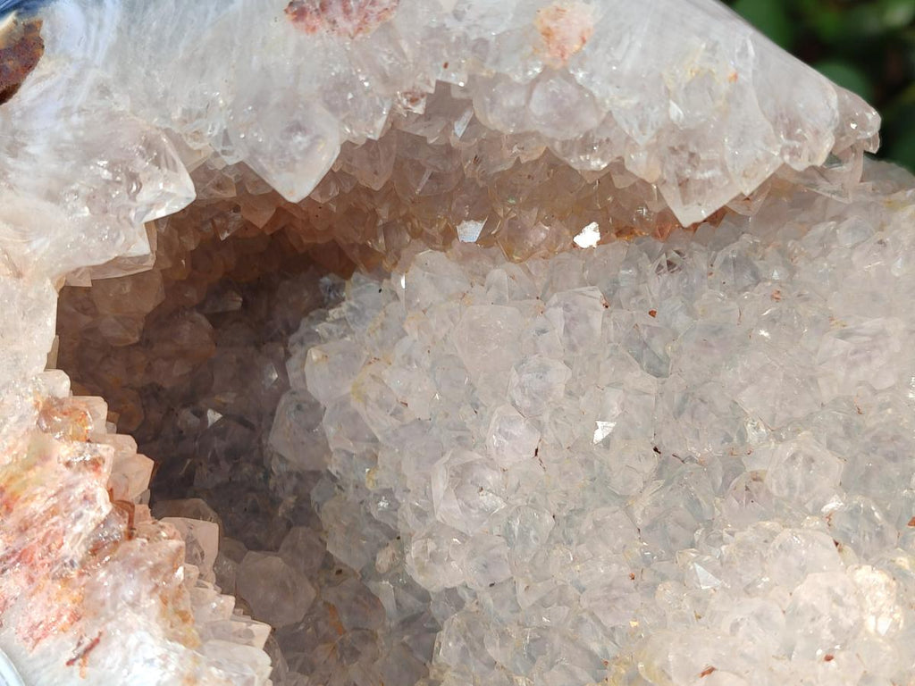 Polished Large Banded Agate with Crystalline Centre x 1 From Maintirano, Madagascar - Toprock Gemstones and Minerals 