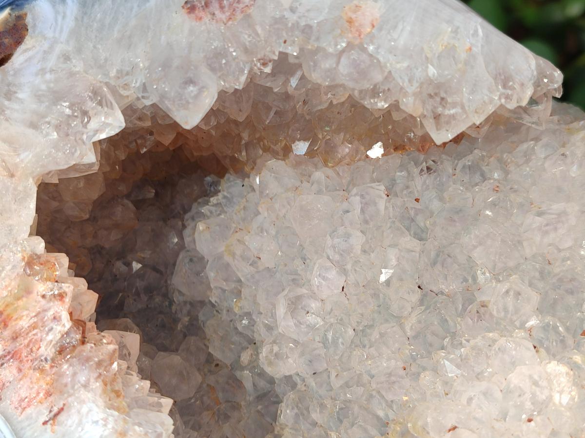 Polished Large Banded Agate with Crystalline Centre x 1 From Maintirano, Madagascar - Toprock Gemstones and Minerals 