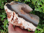 Polished Large Banded Agate with Crystalline Centre x 1 From Maintirano, Madagascar - Toprock Gemstones and Minerals 