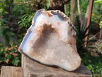 Polished Large Banded Agate with Crystalline Centre x 1 From Maintirano, Madagascar - Toprock Gemstones and Minerals 