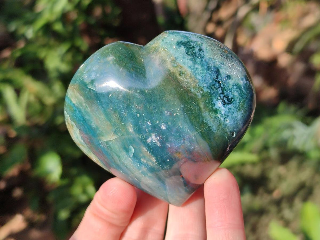 Polished Ocean Jasper Hearts x 6 From Northwest Coast, Madagascar - Toprock Gemstones and Minerals 