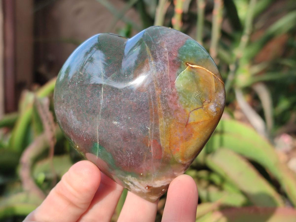 Polished Ocean Jasper Hearts x 6 From Northwest Coast, Madagascar - Toprock Gemstones and Minerals 
