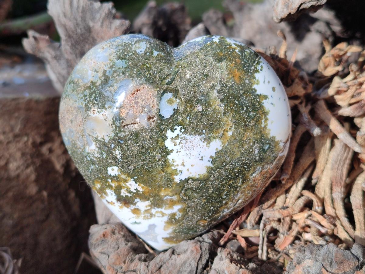 Polished Ocean Jasper Hearts x 6 From Northwest Coast, Madagascar - Toprock Gemstones and Minerals 