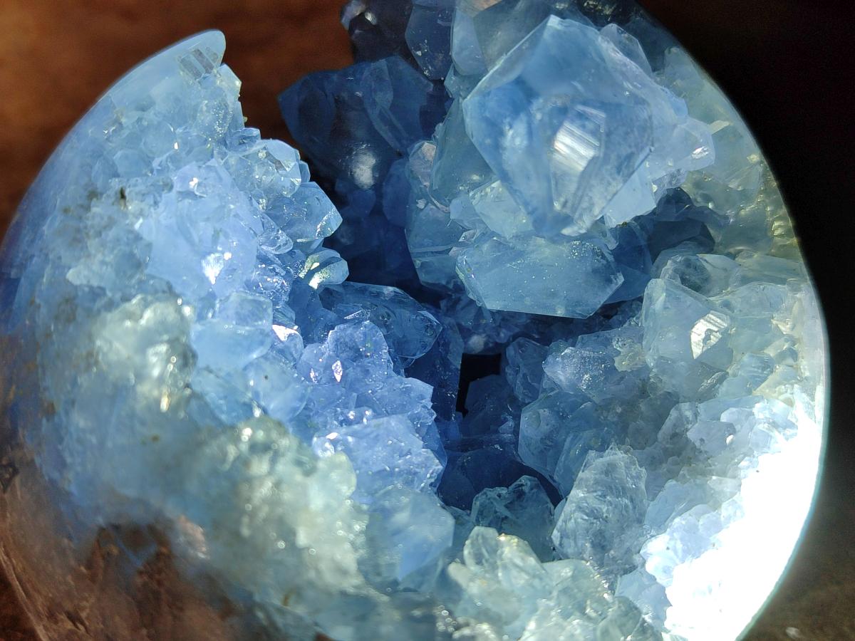 Polished Blue Celestite Spheres x 2 From Sakoany, Madagascar - Toprock Gemstones and Minerals 