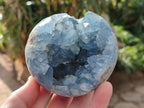 Polished Blue Celestite Spheres x 2 From Sakoany, Madagascar - Toprock Gemstones and Minerals 