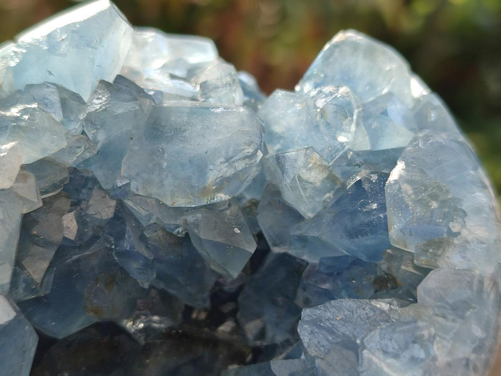 Polished Blue Celestite Spheres x 2 From Sakoany, Madagascar - Toprock Gemstones and Minerals 