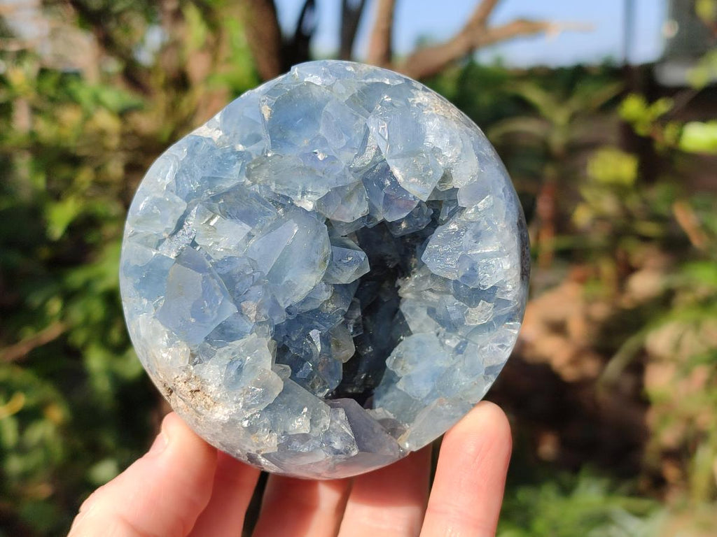 Polished Blue Celestite Spheres x 2 From Sakoany, Madagascar - Toprock Gemstones and Minerals 