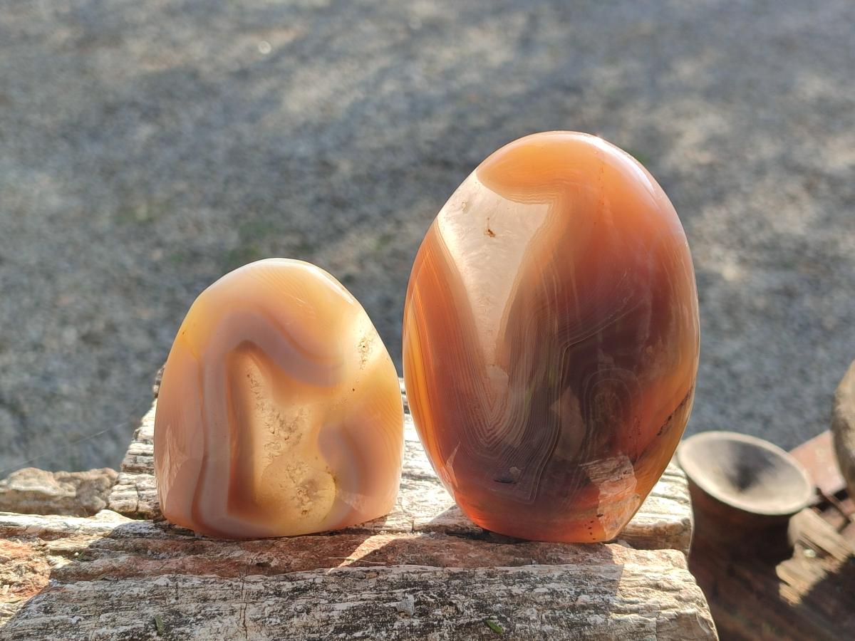Polished Banded Agate Display Crystals x 6 From Madagascar - Toprock Gemstones and Minerals 