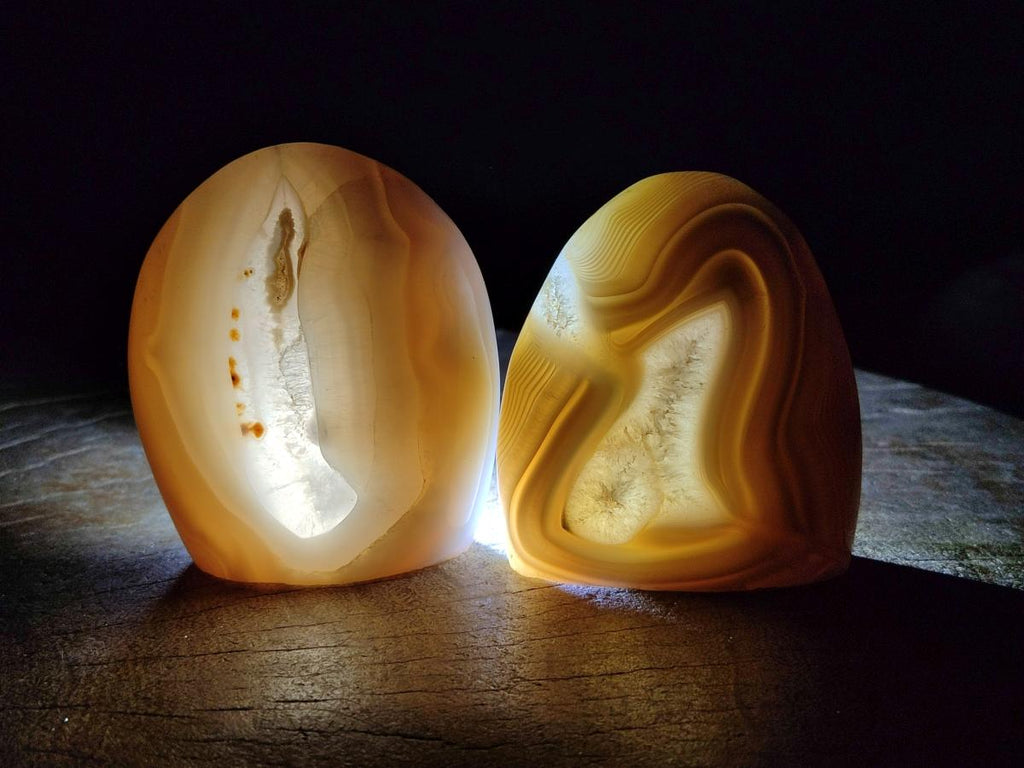 Polished Banded Agate Display Crystals x 6 From Madagascar - Toprock Gemstones and Minerals 