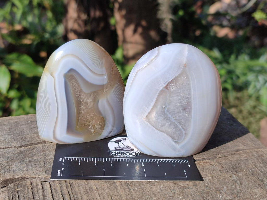 Polished Banded Agate Display Crystals x 6 From Madagascar - Toprock Gemstones and Minerals 