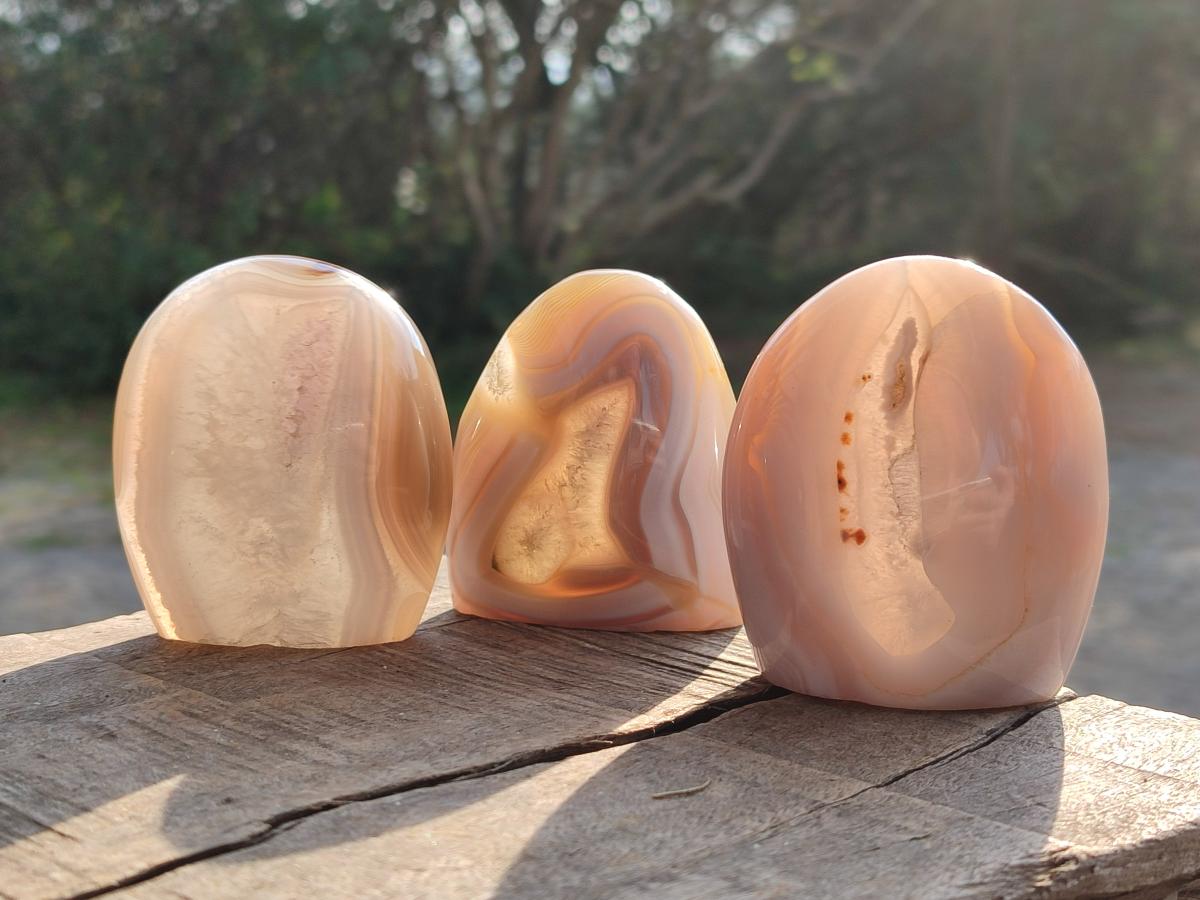 Polished Banded Agate Display Crystals x 6 From Madagascar - Toprock Gemstones and Minerals 