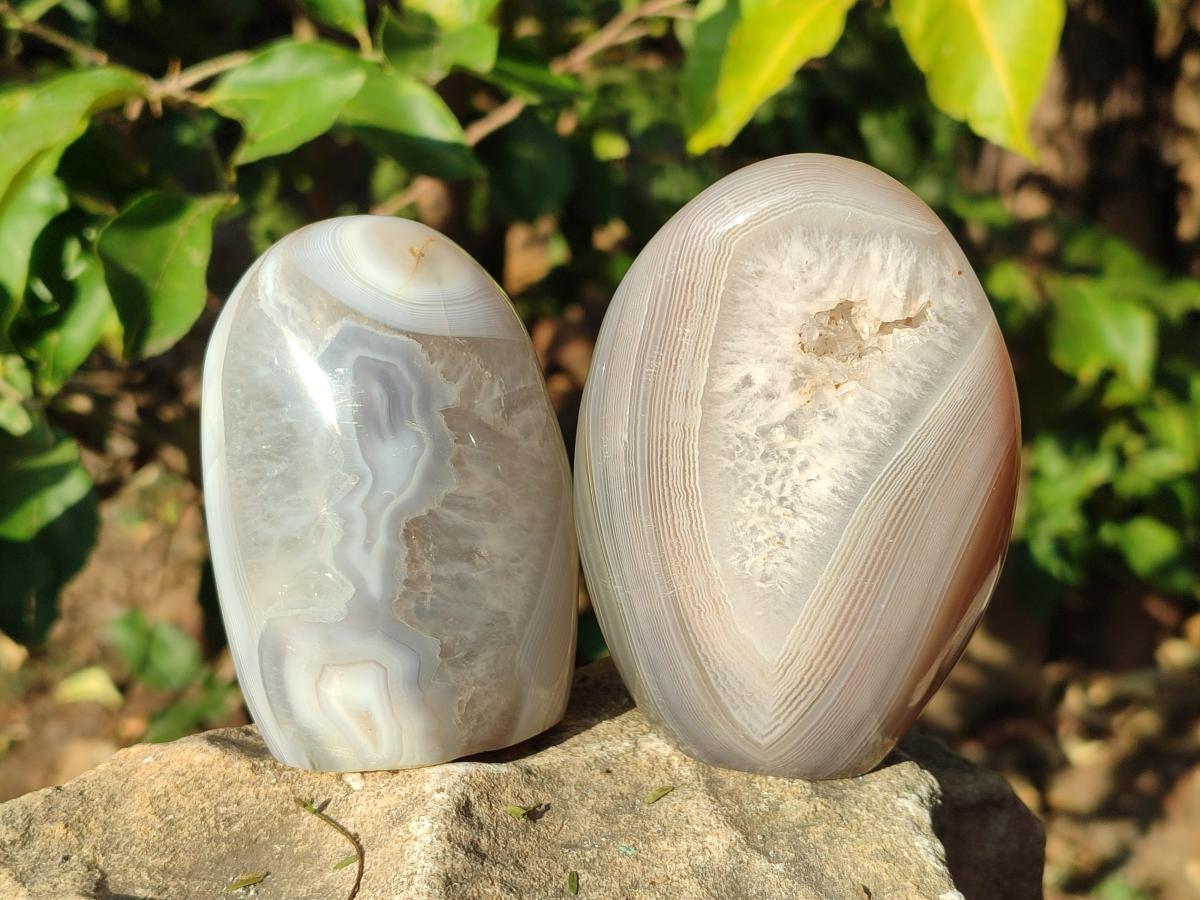Polished Banded Agate Display Crystals x 6 From Madagascar - Toprock Gemstones and Minerals 