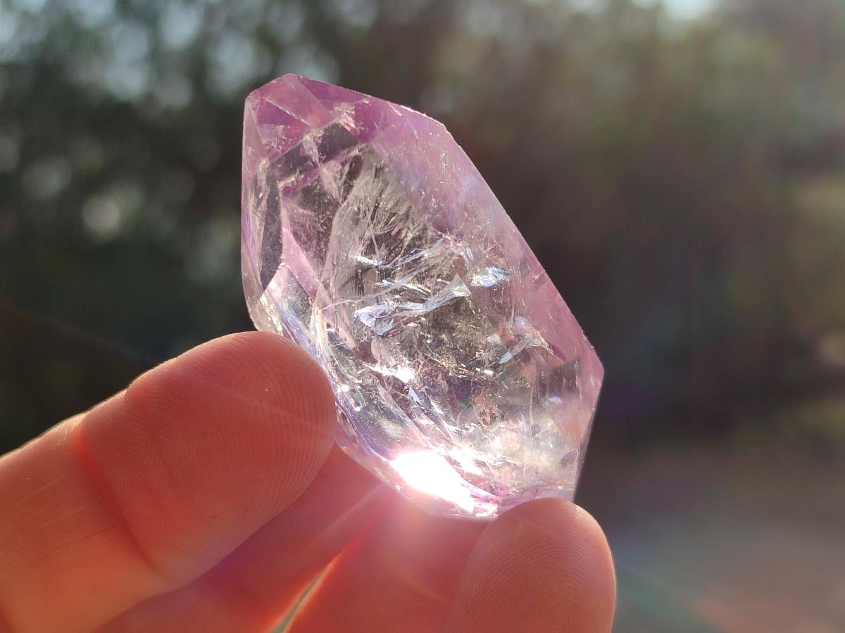 Polished Double Terminated Dark Window Amethyst Crystals x 14 From Akansobe, Madagascar - Toprock Gemstones and Minerals 