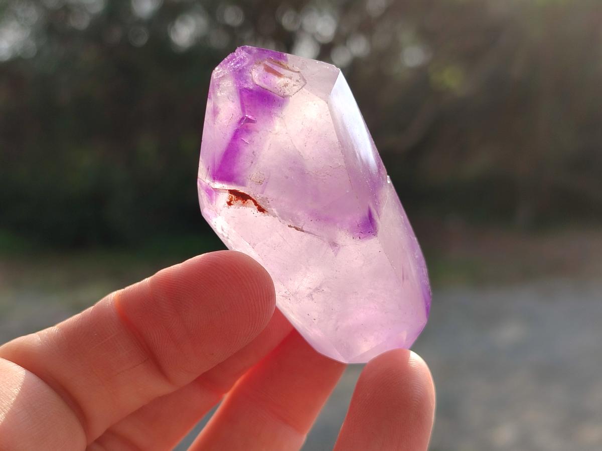 Polished Double Terminated Dark Window Amethyst Crystals x 14 From Akansobe, Madagascar - Toprock Gemstones and Minerals 