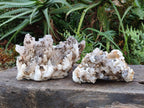 Natural Drusy Quartz Coated Calcite Cluster Specimens x 2 From Albert's Mountain, Lesotho - Toprock Gemstones and Minerals 