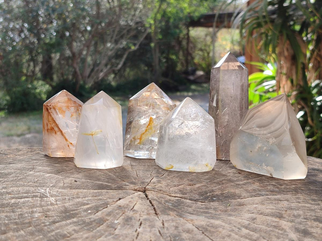 Polished Mixed Quartz Display Crystals x 6 From Madagascar - Toprock Gemstones and Minerals 