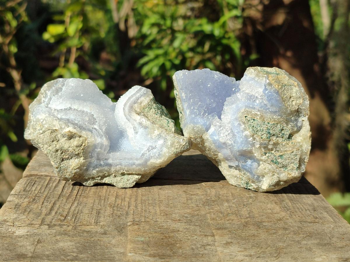 Natural Blue Lace Agate Geode Specimens x 12 From Nsanje, Malawi - Toprock Gemstones and Minerals 