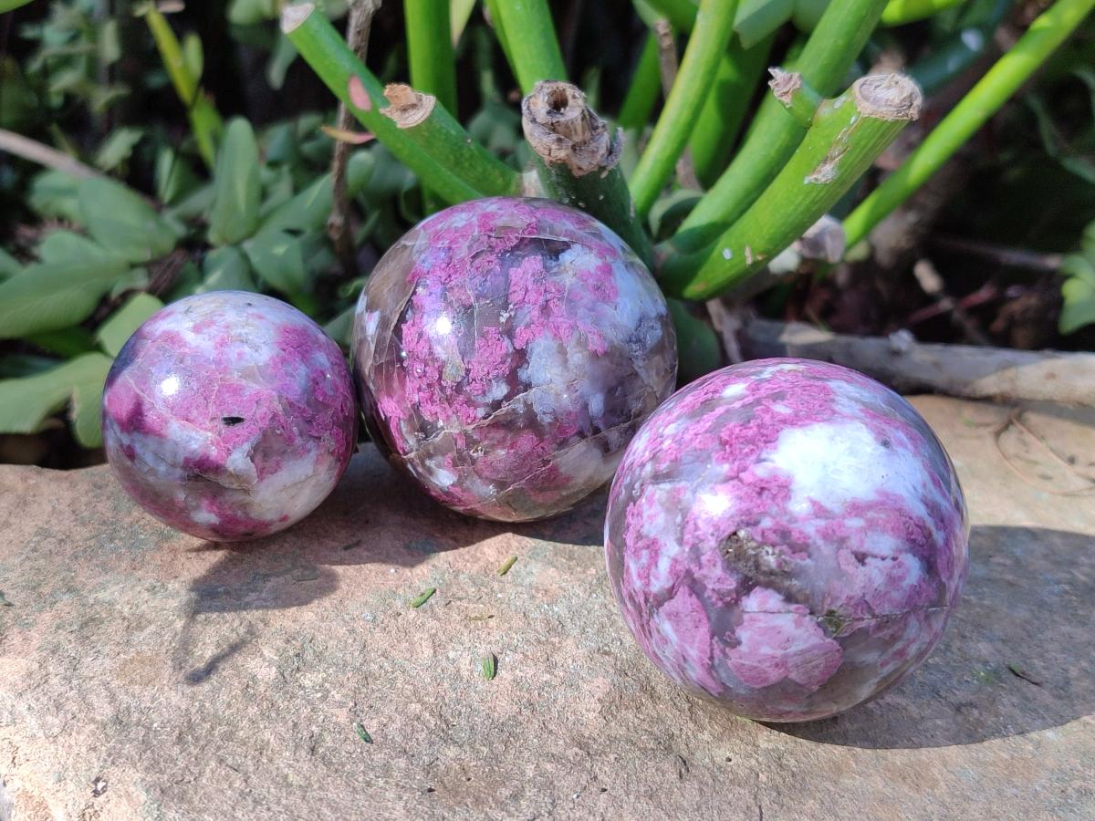 Polished Mixed Rubellite Pink Tourmaline Eggs and Spheres x 12 From Ambatondrazaka, Madagascar - Toprock Gemstones and Minerals 