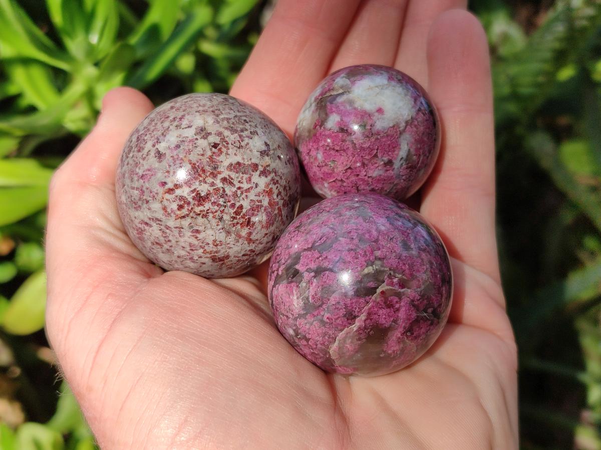 Polished Mixed Rubellite Pink Tourmaline Eggs and Spheres x 12 From Ambatondrazaka, Madagascar - Toprock Gemstones and Minerals 