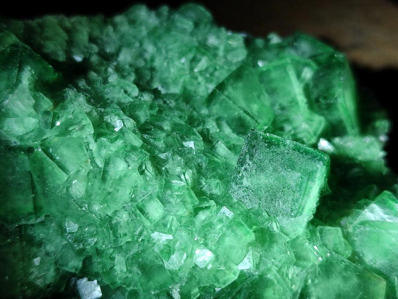 Natural Green Cubic Fluorite Specimens x 3 From Mandrosonoro, Madagascar - Toprock Gemstones and Minerals 