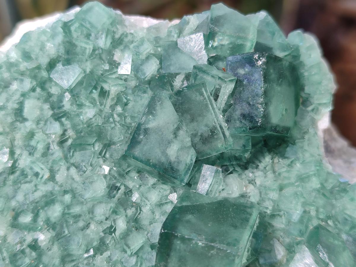Natural Green Cubic Fluorite Specimens x 3 From Mandrosonoro, Madagascar - Toprock Gemstones and Minerals 