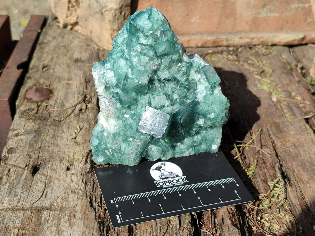 Natural Green Cubic Fluorite Specimens x 3 From Mandrosonoro, Madagascar - Toprock Gemstones and Minerals 