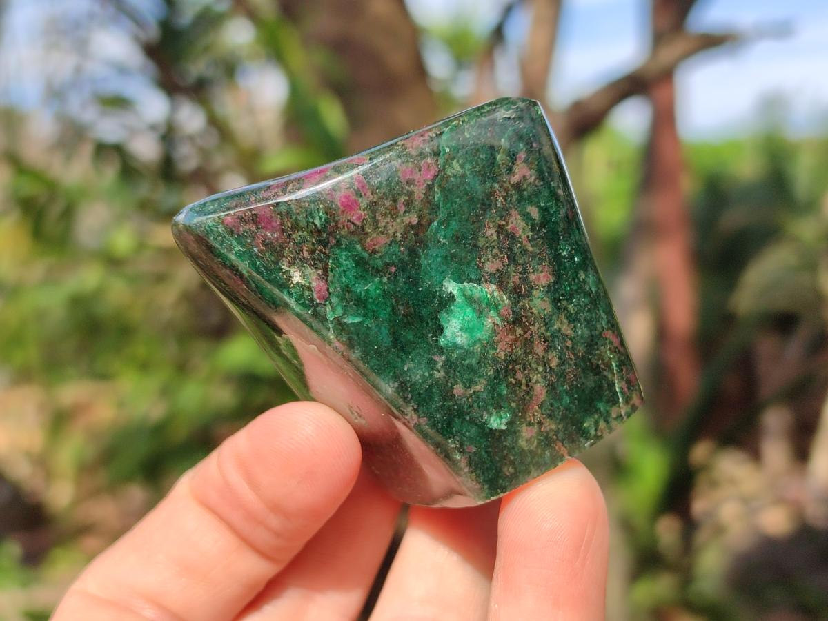 Polished Ruby Corundum In Chrome Verdite Standing Display Pieces x 7 From Mutoko, Zimbabwe - Toprock Gemstones and Minerals 