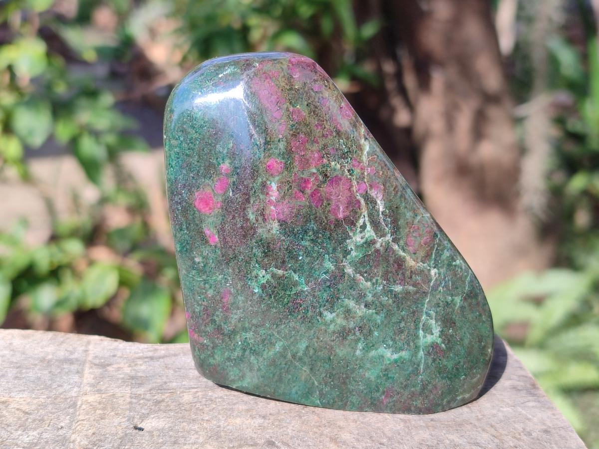 Polished Ruby Corundum In Chrome Verdite Standing Display Pieces x 7 From Mutoko, Zimbabwe - Toprock Gemstones and Minerals 