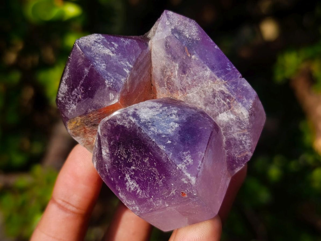 Polished Window Amethyst Crystals x 7 From Akansobe, Madagascar - Toprock Gemstones and Minerals 