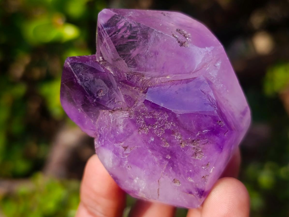 Polished Window Amethyst Crystals x 7 From Akansobe, Madagascar - Toprock Gemstones and Minerals 