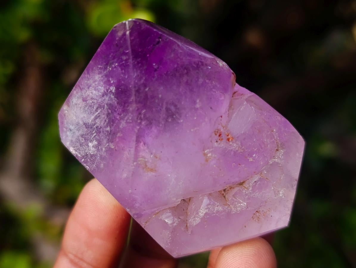 Polished Window Amethyst Crystals x 7 From Akansobe, Madagascar - Toprock Gemstones and Minerals 