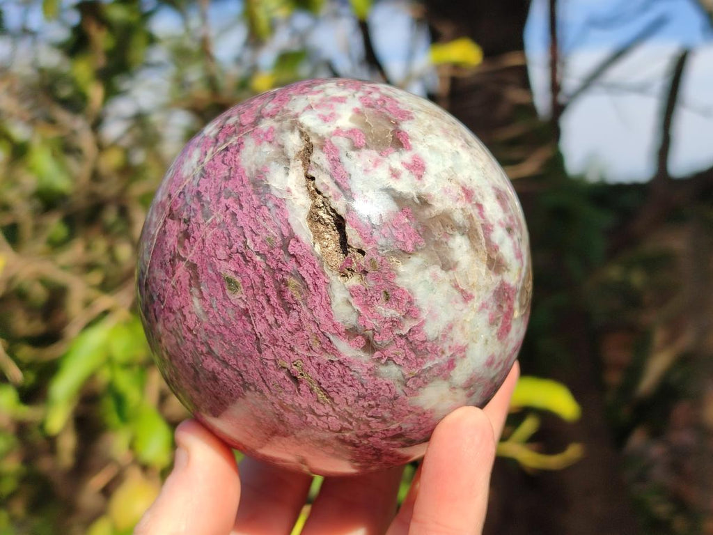 Polished Large Rubellite Pink Tourmaline Sphere x 1 From Ambatondrazaka, Madagascar - Toprock Gemstones and Minerals 