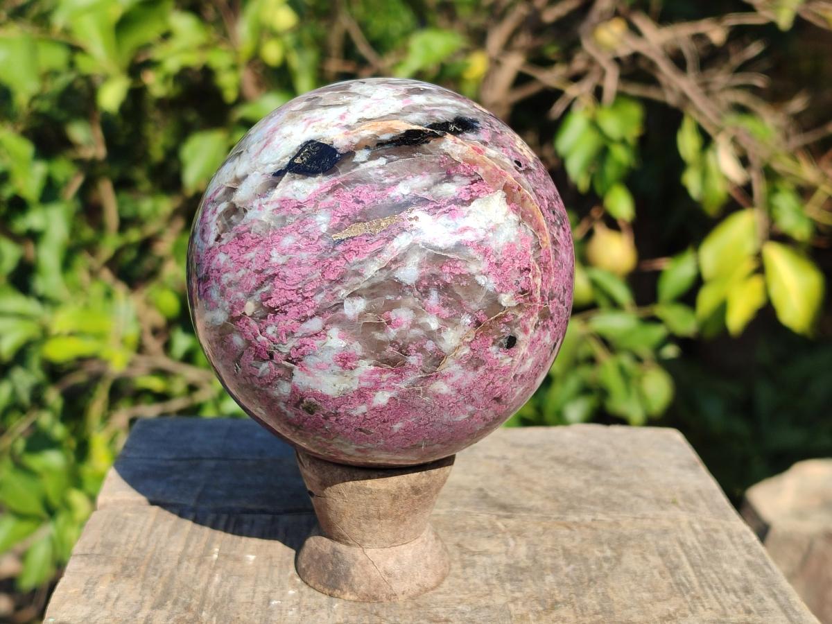 Polished Large Rubellite Pink Tourmaline Sphere x 1 From Ambatondrazaka, Madagascar - Toprock Gemstones and Minerals 