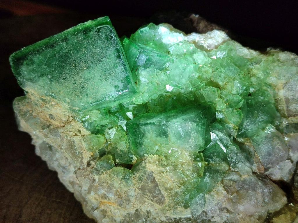 Natural Large Green Cubic Fluorite Specimens x 2 From Mandrosonoro, Madagascar - Toprock Gemstones and Minerals 
