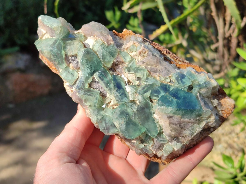 Natural Large Green Cubic Fluorite Specimens x 2 From Mandrosonoro, Madagascar - Toprock Gemstones and Minerals 
