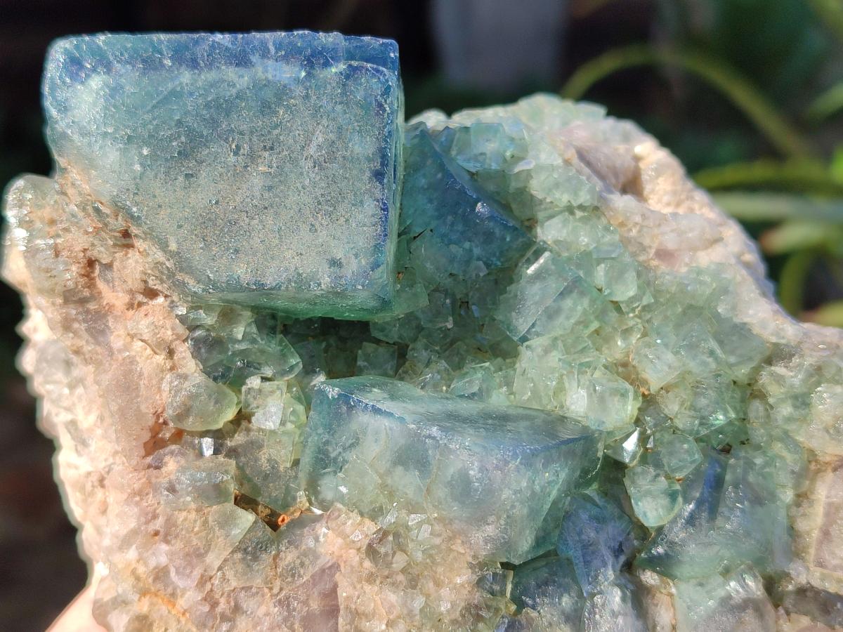Natural Large Green Cubic Fluorite Specimens x 2 From Mandrosonoro, Madagascar - Toprock Gemstones and Minerals 