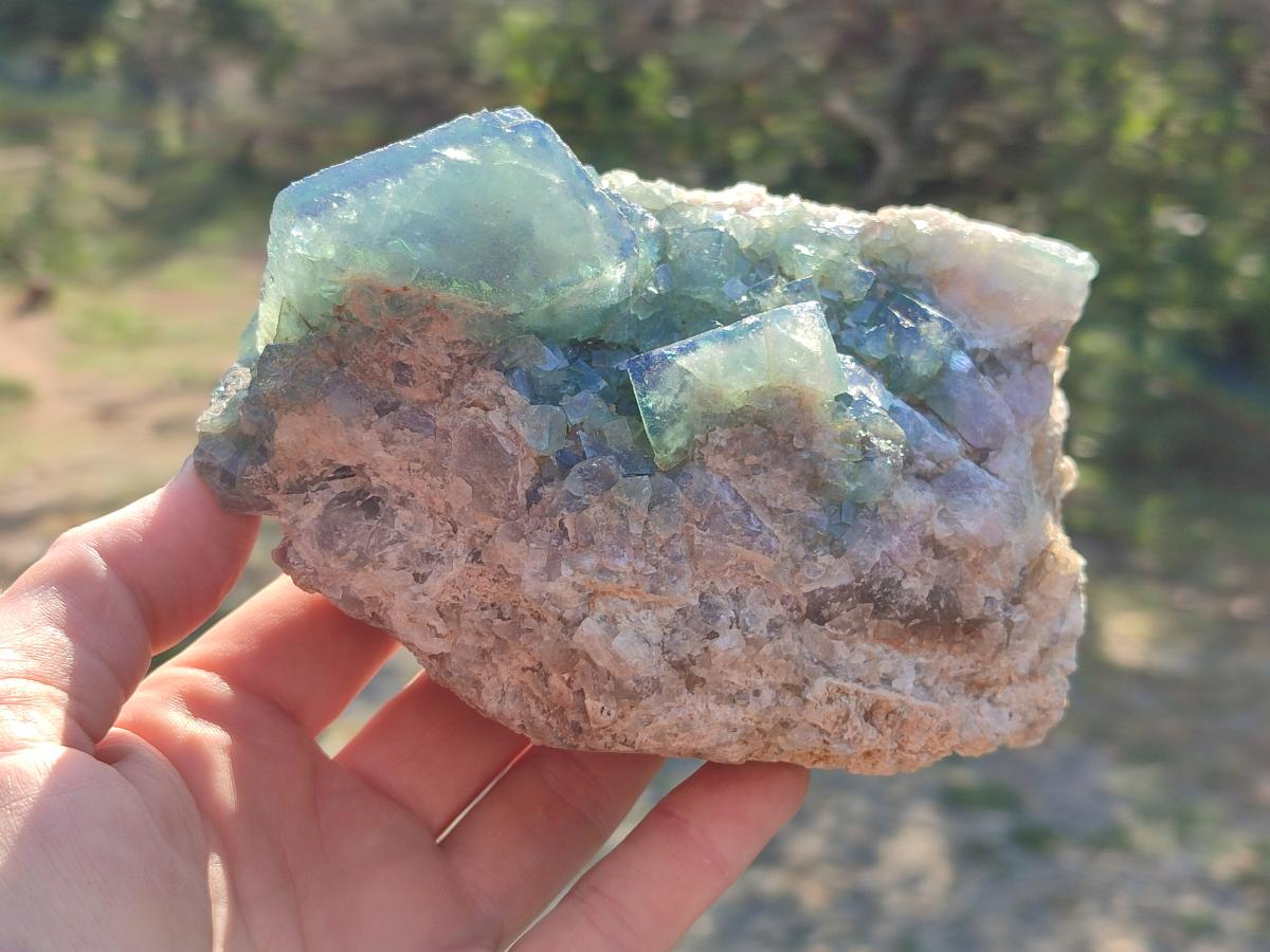 Natural Large Green Cubic Fluorite Specimens x 2 From Mandrosonoro, Madagascar - Toprock Gemstones and Minerals 