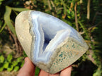Polished Blue Lace Agate Standing Display Pieces x 2 From Nsanje, Malawi - Toprock Gemstones and Minerals 