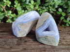 Polished Blue Lace Agate Standing Display Pieces x 2 From Nsanje, Malawi - Toprock Gemstones and Minerals 