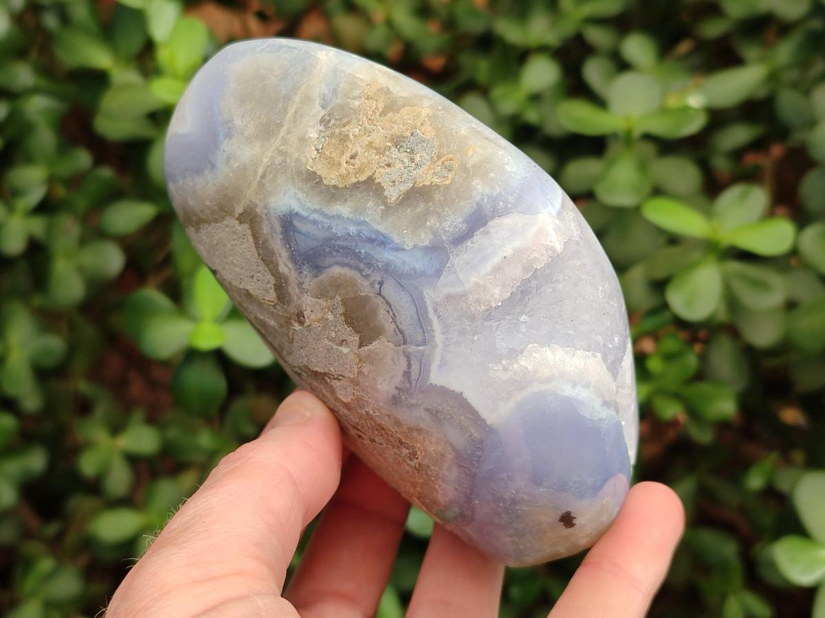 Polished Blue Lace Agate Standing Display Pieces x 2 From Nsanje, Malawi - Toprock Gemstones and Minerals 