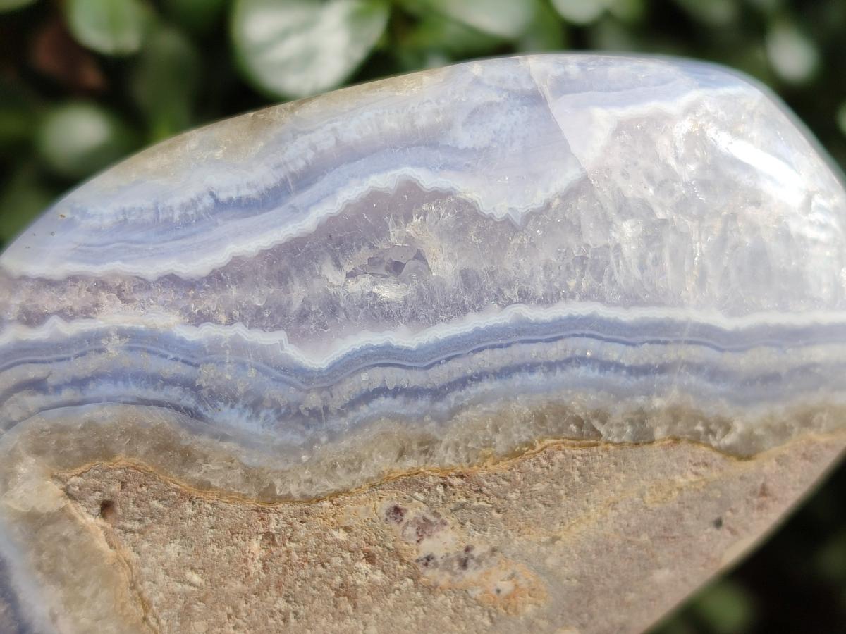 Polished Blue Lace Agate Standing Display Pieces x 2 From Nsanje, Malawi - Toprock Gemstones and Minerals 