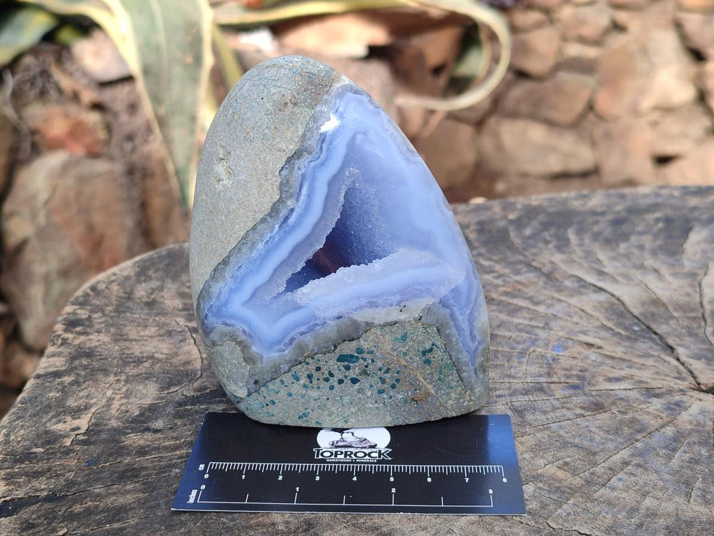 Polished Blue Lace Agate Standing Display Pieces x 2 From Nsanje, Malawi - Toprock Gemstones and Minerals 