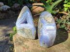 Polished Blue Lace Agate Standing Display Pieces x 2 From Nsanje, Malawi - Toprock Gemstones and Minerals 