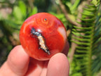 Polished Small Carnelian Agate Gemstone Sphere x 20 From Madagascar - Toprock Gemstones and Minerals 