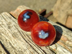 Polished Small Carnelian Agate Gemstone Sphere x 20 From Madagascar - Toprock Gemstones and Minerals 