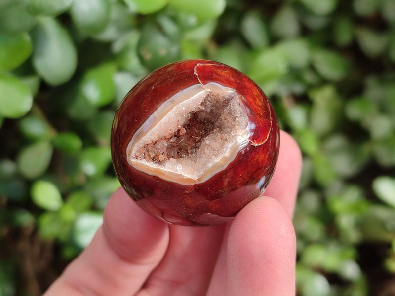 Polished Small Carnelian Agate Gemstone Sphere x 20 From Madagascar - Toprock Gemstones and Minerals 