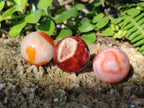 Polished Small Carnelian Agate Gemstone Sphere x 20 From Madagascar - Toprock Gemstones and Minerals 